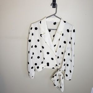 Sun Burn Double Breasted Polka Dot Top